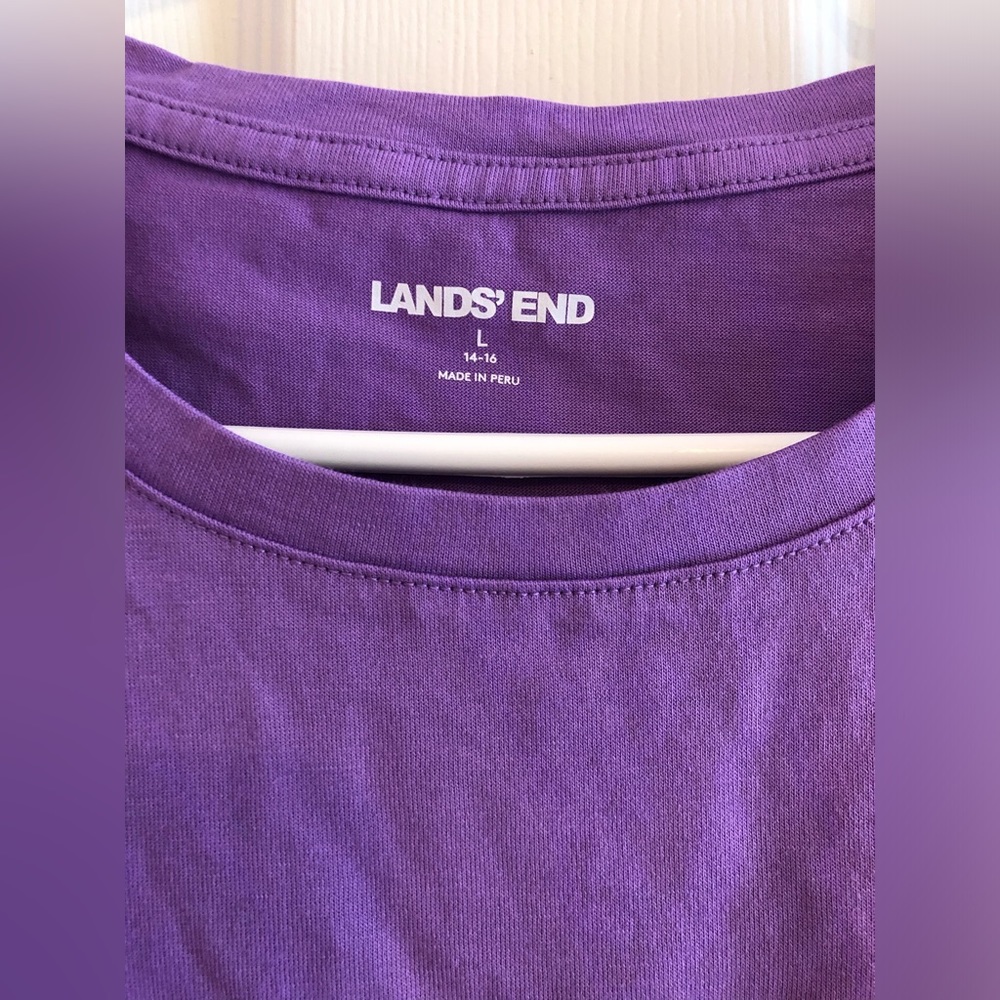 Lands’ End Women’s Round Neck Shirt, Size Large - Picture 2 of 3